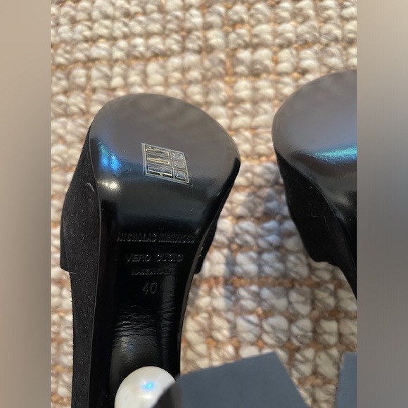 Nicholas Kirkwood Hidden Pearl Platform Suede Sandals - Picture 8 of 16